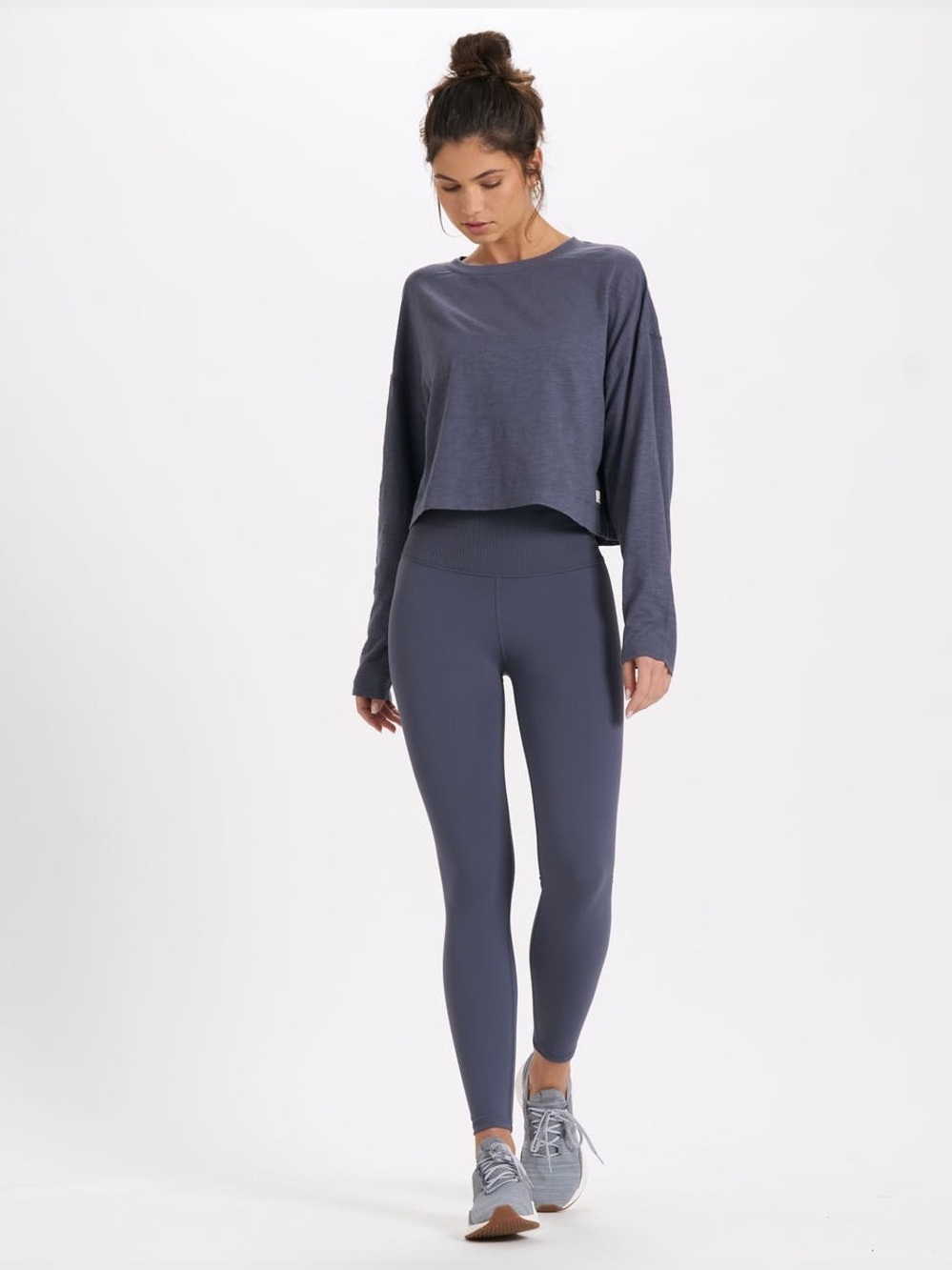 Vuori Rib Studio High Rise Leggings Azure Blue Gray XS